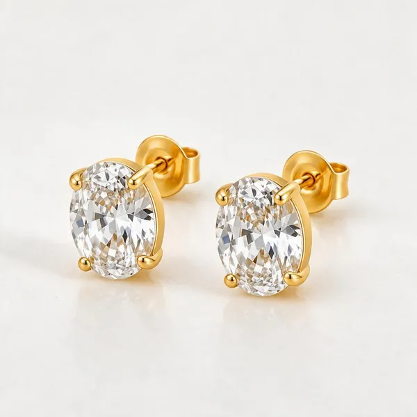 Gold_Stainless_Steel_Oval_Cz_Four-Prong_Solitaire_Stud_Earrings_For_Women