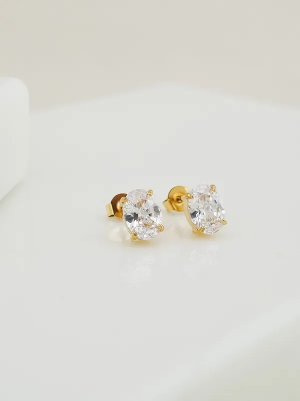 Gold_Stainless_Steel_Oval_Cz_Four-Prong_Solitaire_Stud_Earrings_For_Women