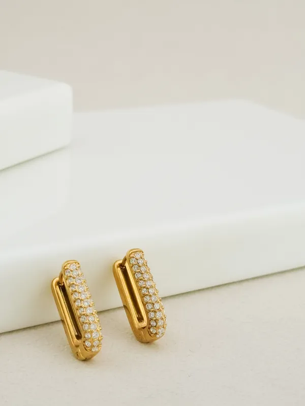 Gold_Stainless_Steel_Pave_Cz_Rectangular_Hoop_Earrings_For_Women