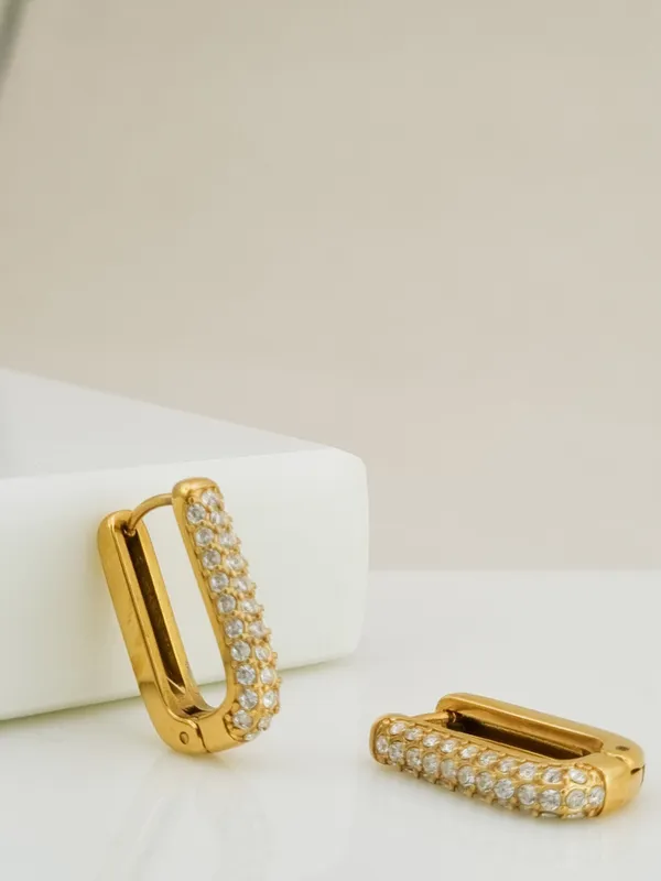 Gold_Stainless_Steel_Pave_Cz_Rectangular_Hoop_Earrings_For_Women