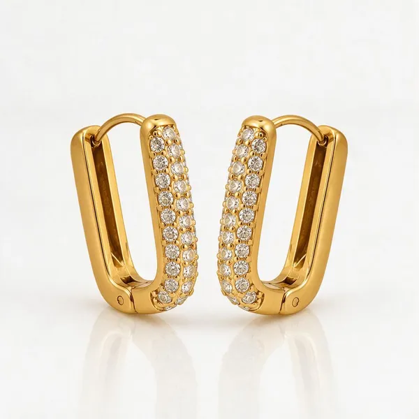 Gold_Stainless_Steel_Pave_Cz_Rectangular_Hoop_Earrings_For_Women
