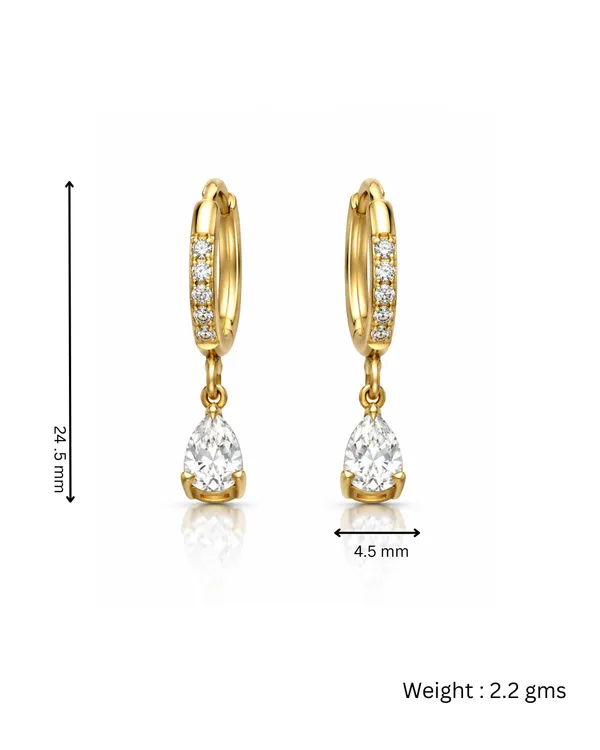 Gold_Stainless_Steel_Pear_Drop_Cz_Huggie_Hoop_Earrings_For_Women