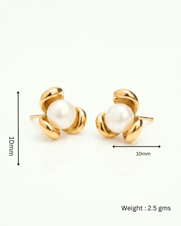 Gold_Stainless_Steel_Pearl_Knot_Stud_Earrings_For_Women