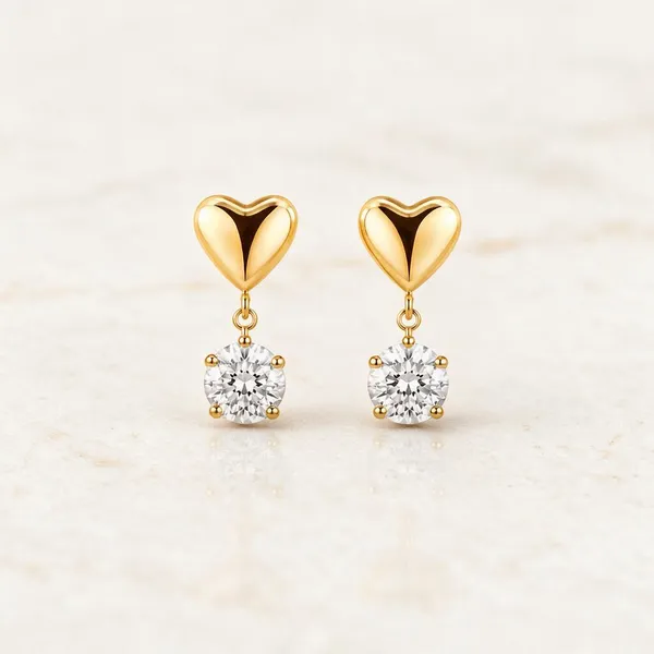 Gold_Stainless_Steel_Puffy_Heart_Cz_Drop_Earrings_For_Women