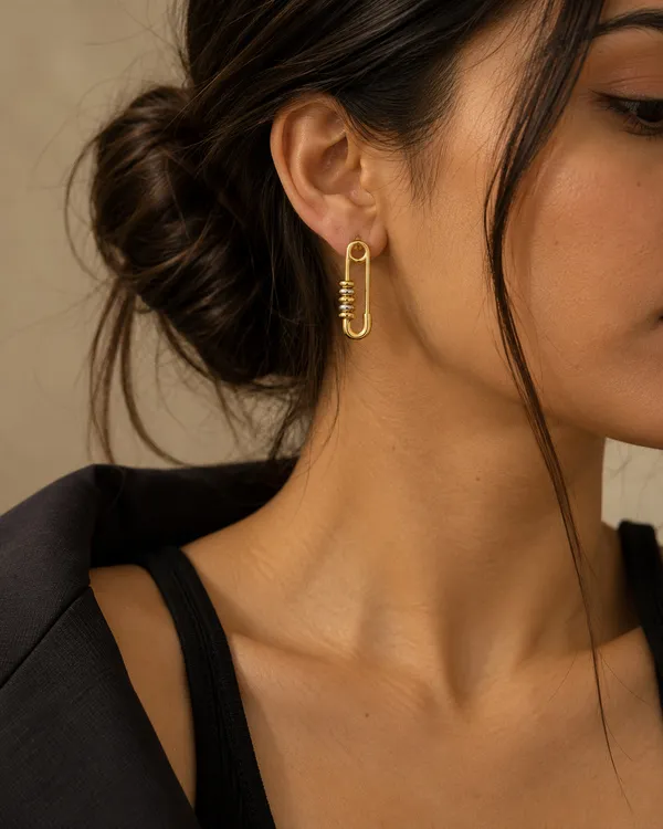 Safety_Pin_Two-Tone_Drop_Earrings