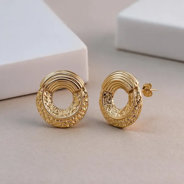 Gold_Stainless_Steel_Sculpted_Glow_Earrings_For_Women