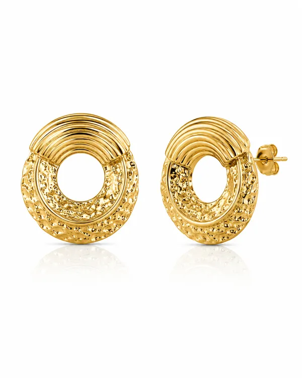 Gold_Stainless_Steel_Sculpted_Glow_Earrings_For_Women