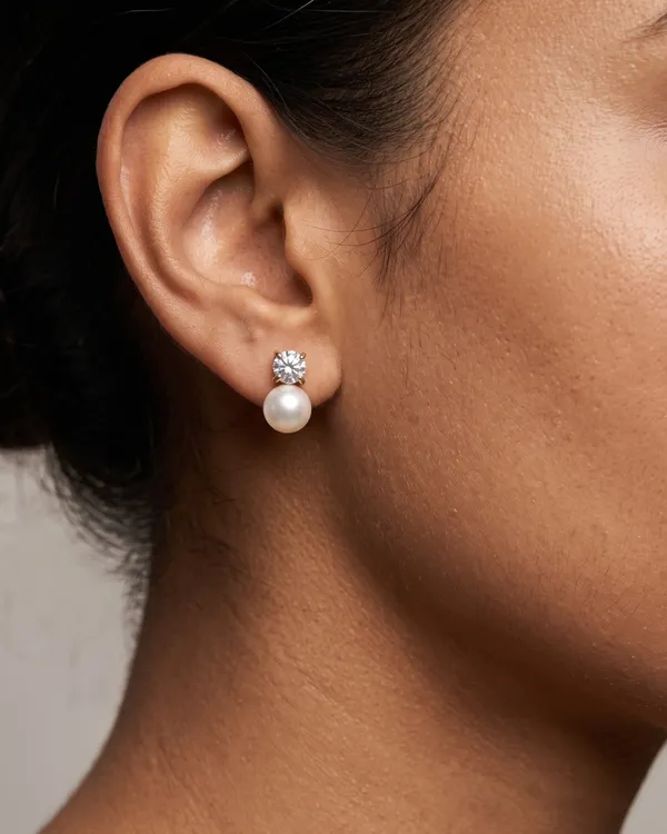 Gold_Stainless_Steel_Serene_Pearl_Drop_Stud_Earrings_For_Women
