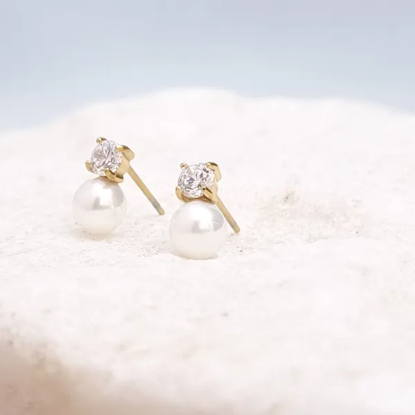 Gold_Stainless_Steel_Serene_Pearl_Drop_Stud_Earrings_For_Women