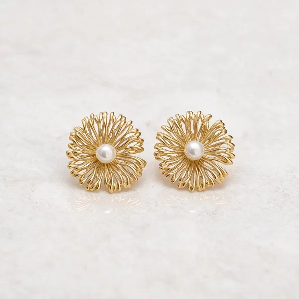 Gold_Stainless_Steel_Sunburst_Pearl_Stud_Earrings_For_Women