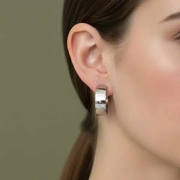 Silver_Stainless_Steel_Titan_Linear_Bezel_Hoop_Earrings_For_Women