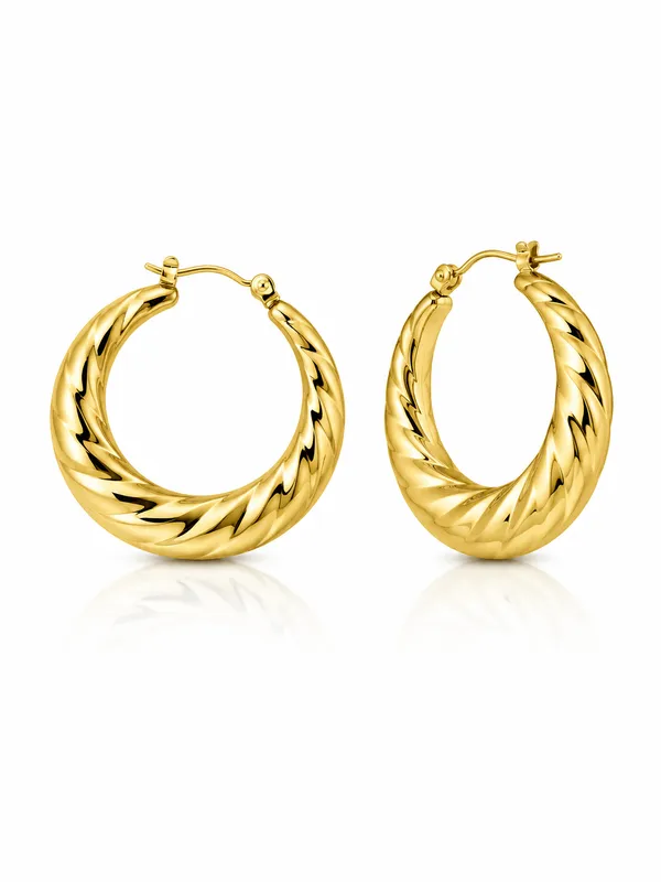 Gold_Stainless_Steel_Twisted_Hoop_Earrings_For_Women