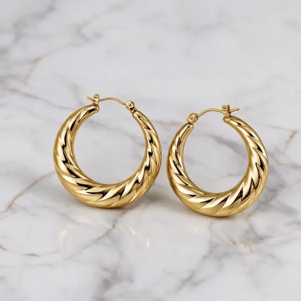 Gold_Stainless_Steel_Twisted_Hoop_Earrings_For_Women