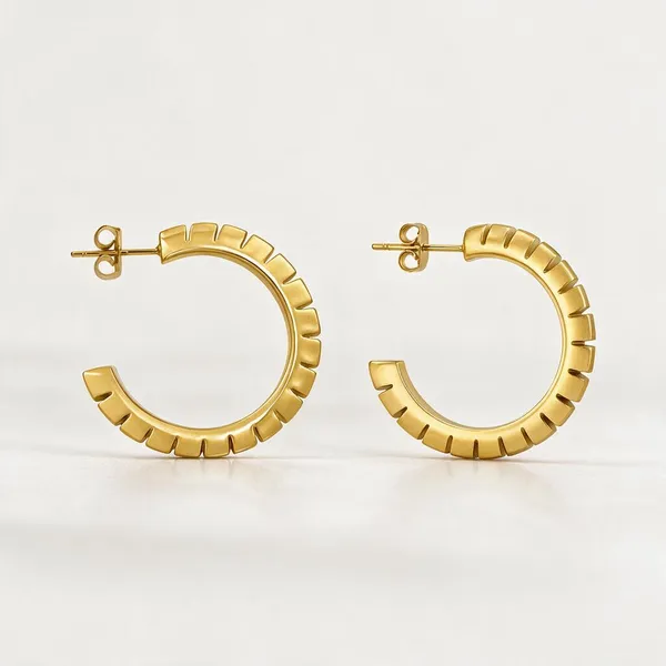 Gold_Stainless_Steel_Vector_Grooved_Hoop_Earrings_For_Women