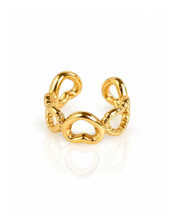 Gold_Stainless_Steel_Linked_Open_Heart_Ear_Cuff_For_Women