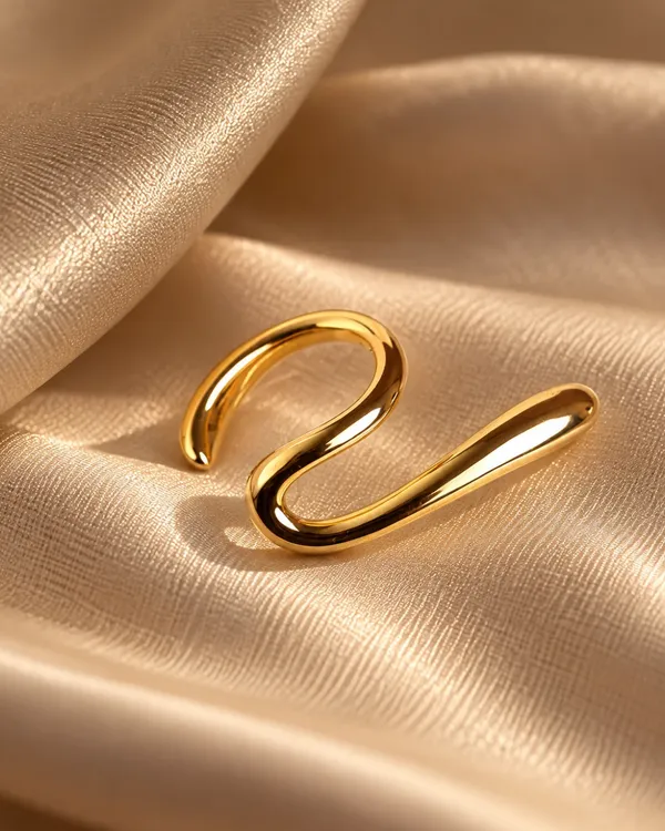 Gold_Stainless_Steel_Liquid_Tine_Sculptural_Ear_Cuff_For_Women