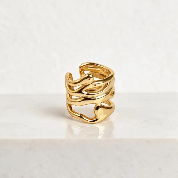 Gold_Stainless_Steel_Molten_Crown_Sculptural_Ear_Cuff_For_Women