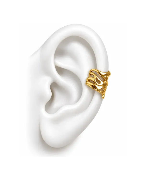 Gold_Stainless_Steel_Molten_Crown_Sculptural_Ear_Cuff_For_Women