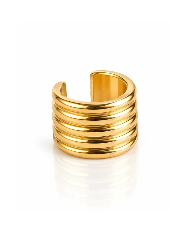 Gold_Stainless_Steel_Stacked_Ridge_Ear_Cuff_For_Women