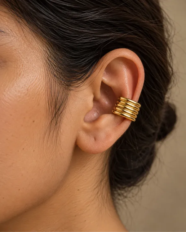 Gold_Stainless_Steel_Stacked_Ridge_Ear_Cuff_For_Women