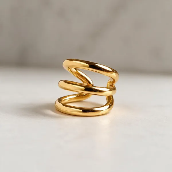 Gold_Stainless_Steel_Triple_Arc_Polished_Ear_Cuff_For_Women