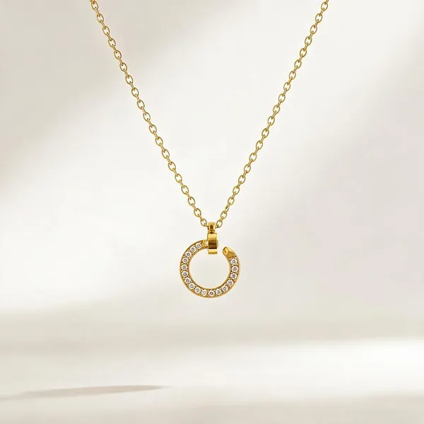 Gold_Stainless_Steel_Halo_Circle_Pendant_Necklace_For_Women