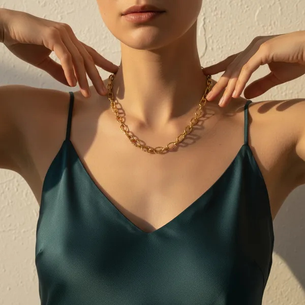 Gold_Stainless_Steel_Chiseled_Chain_Necklace_For_Women