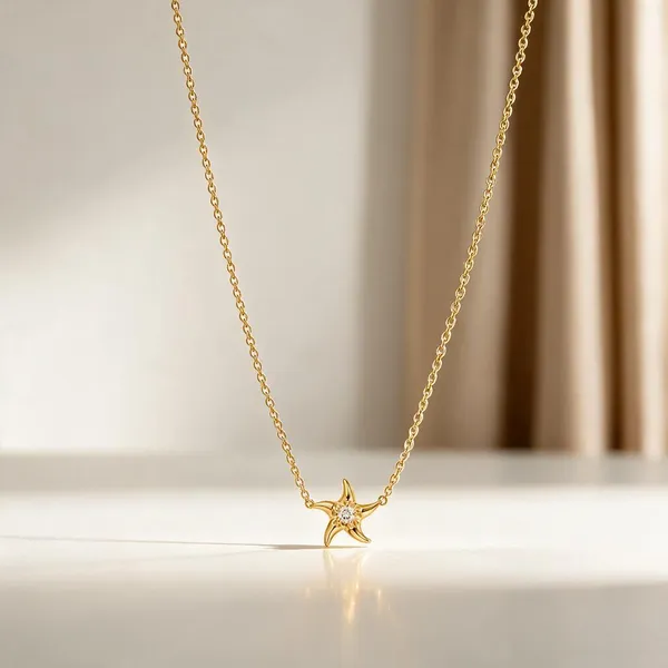 Gold_Stainless_Steel_Coastal_Starfish_Pendant_Necklace_For_Women
