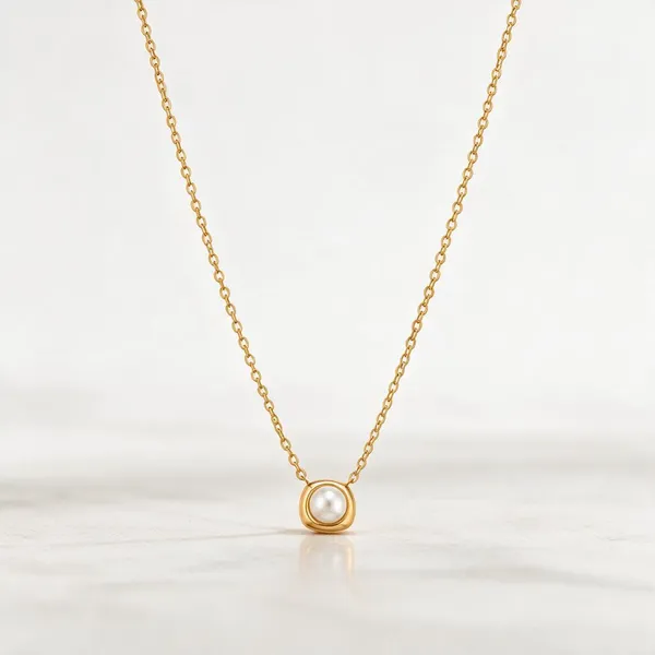Gold_Stainless_Steel_Cushion_Bezel_Pearl_Pendant_Necklace_For_Women