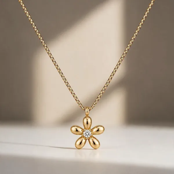 Gold_Stainless_Steel_Dainty_Bloom_Pendant_Necklace_For_Women