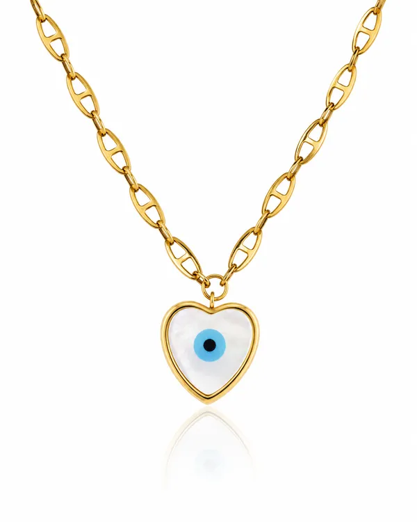 Gold_Stainless_Steel_Evil_Eye_Heart_Charm_Necklace_For_Women