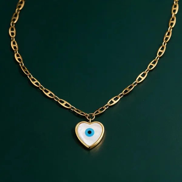 Gold_Stainless_Steel_Evil_Eye_Heart_Charm_Necklace_For_Women