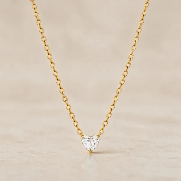 Gold_Stainless_Steel_Floating_Cz_Heart_Solitaire_Necklace_For_Women