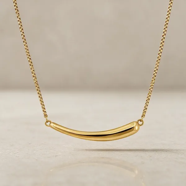 Gold_Stainless_Steel_Fluid_Arc_Necklace_For_Women