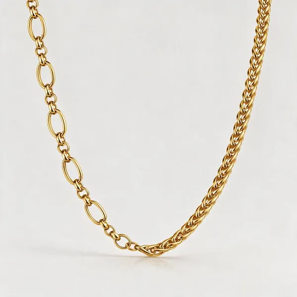 Gold_Stainless_Steel_Fusion_Link_Necklace_For_Women