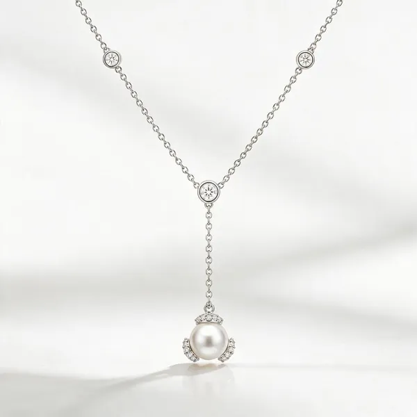 Gold_Stainless_Steel_Luminous_Pearl_Halo_Lariat_Necklace_For_Women
