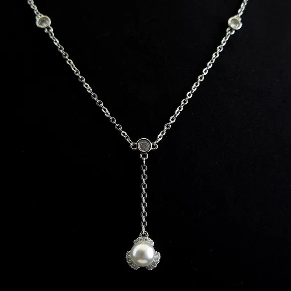 Gold_Stainless_Steel_Luminous_Pearl_Halo_Lariat_Necklace_For_Women