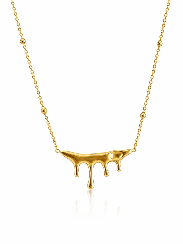 Gold_Stainless_Steel_Molten_Drip_Pendant_Necklace_For_Women