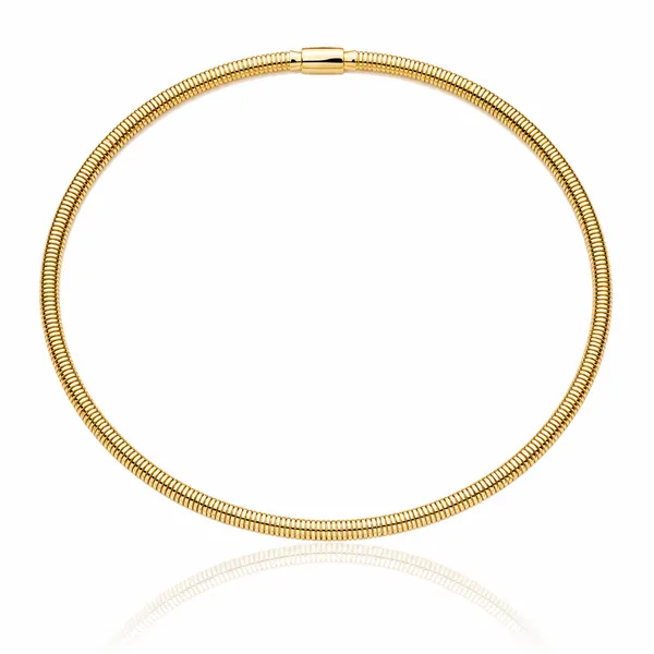 Gold_Stainless_Steel_Structured_Snake_Link_Choker_Necklace_For_Women