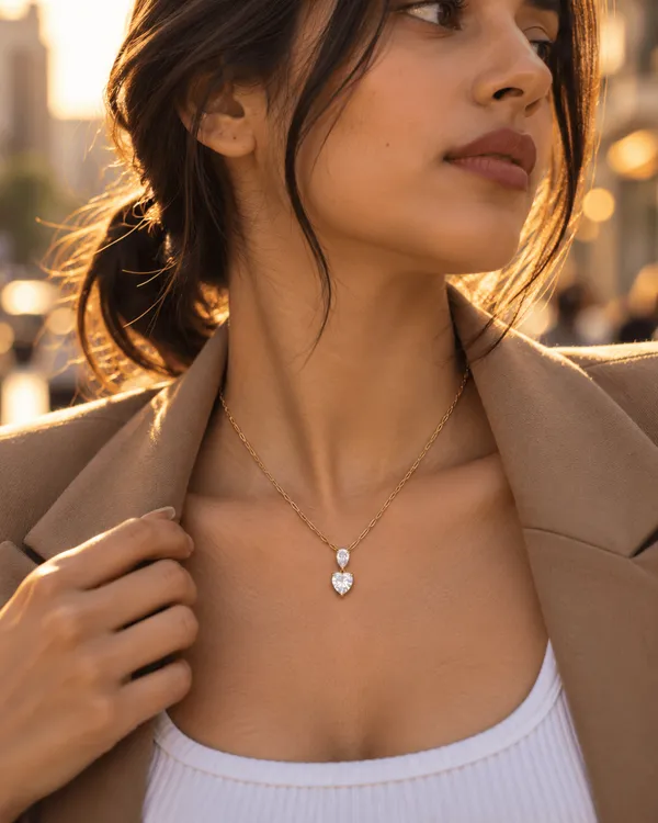 Pear_&_Heart_CZ_Double_Drop_Necklace