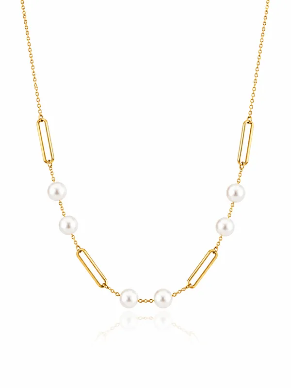 Gold_Stainless_Steel_Pearl_Link_Chain_Necklace_For_Women