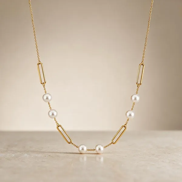 Gold_Stainless_Steel_Pearl_Link_Chain_Necklace_For_Women