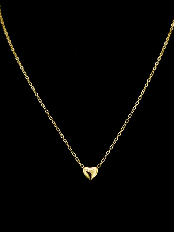 Gold_Stainless_Steel_Puffy_Heart_Slider_Pendant_Necklace_For_Women