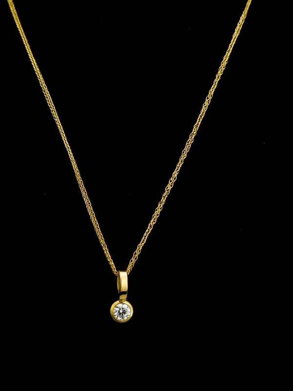 Round_CZ_Bezel_Solitaire_Wheat_Chain_Necklace
