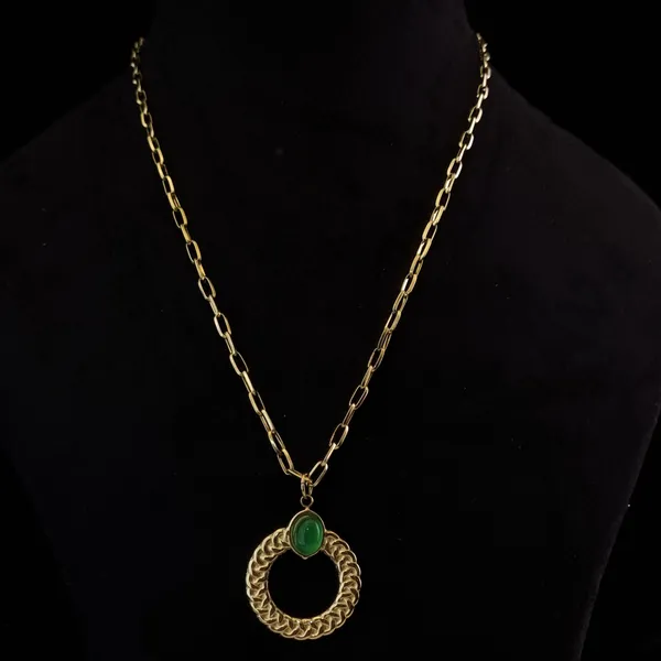 Gold_Stainless_Steel_Serpentine_Portal_Necklace_For_Women