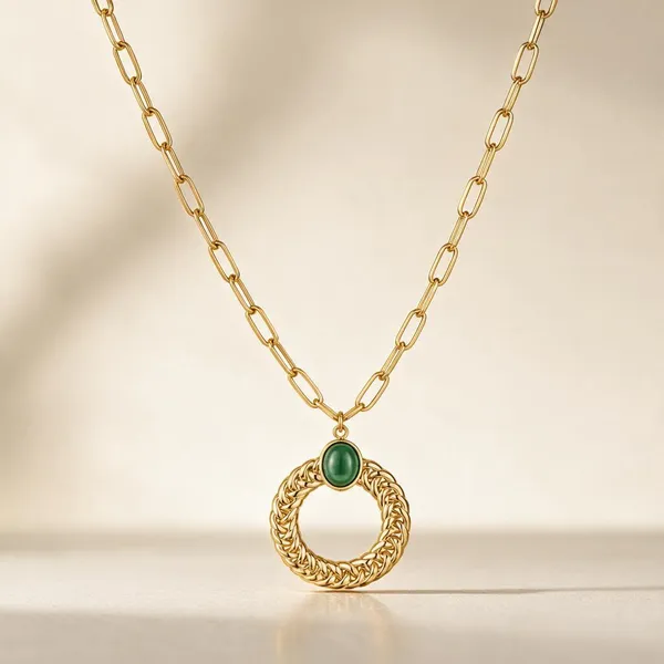 Gold_Stainless_Steel_Serpentine_Portal_Necklace_For_Women