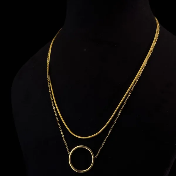 Gold_Stainless_Steel_Circle_Layered_Necklace_For_Women
