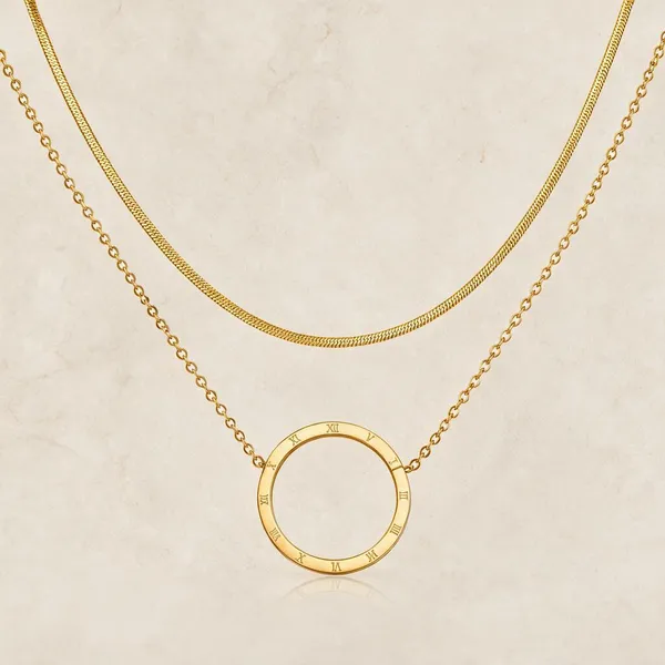 Gold_Stainless_Steel_Circle_Layered_Necklace_For_Women