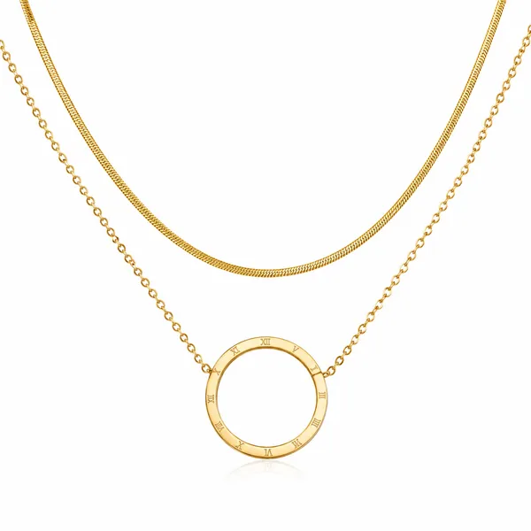 Gold_Stainless_Steel_Circle_Layered_Necklace_For_Women