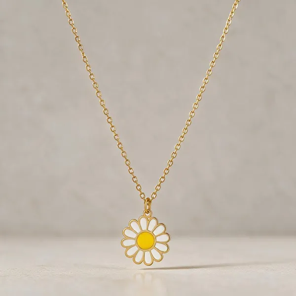 Gold_Stainless_Steel_Daisy_Pendant_Necklace_For_Women